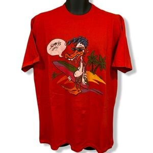Vintage 80s Dizzy Duck Surfs Up T-Shirt